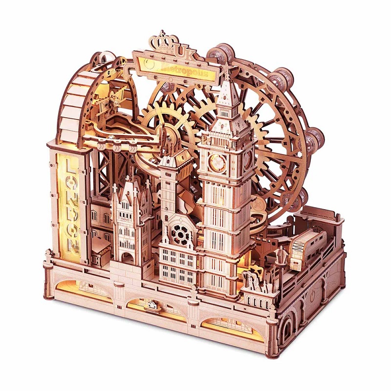 Marble Travel, London Marble Run Wooden 3D Puzzle Robotime ROKR 3D wooden puzzle kit