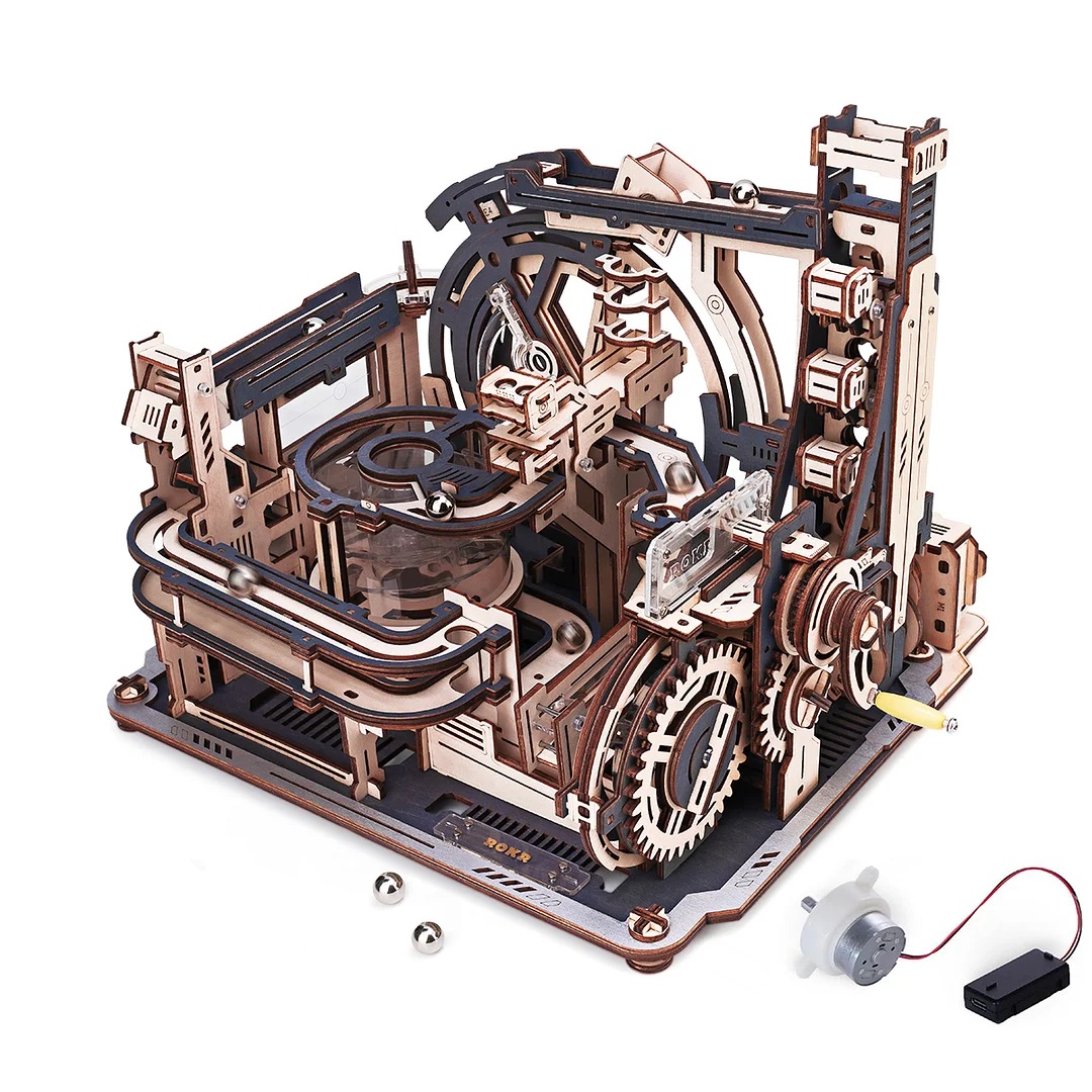 ROKR Marble Spaceport Marble Run 3D Wooden Puzzle Robotime ROKR 3D wooden puzzle kit