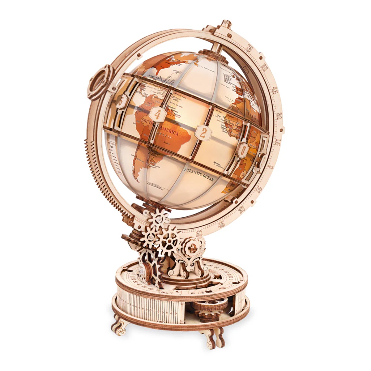 Luminous Globe 3D Wooden Puzzle, Electric Version Robotime ROKR 3D wooden puzzle kit