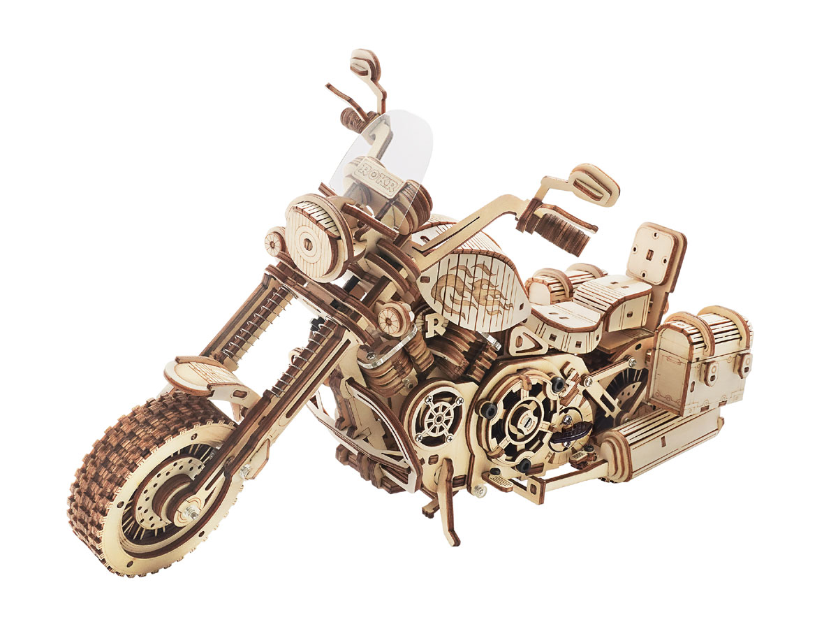 Mechanical Wood Models; Cruiser Motorcycle Robotime ROKR 3D wooden puzzle kit