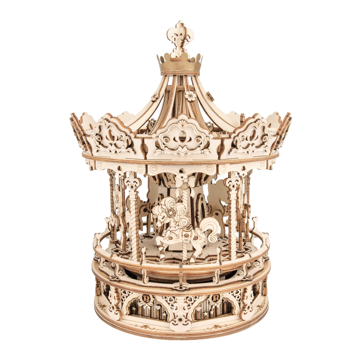 Mechanical Music Box; Romantic Carousel Robotime ROKR 3D wooden puzzle kit