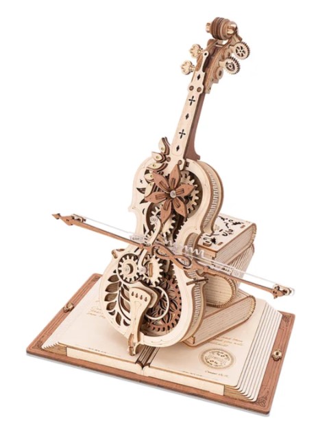 ROKR Magic Cello Mechanical Music Box 3D Wooden Puzzle Robotime ROKR 3D wooden puzzle kit